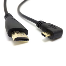 CY Right Angled 90 Degree Micro HDMI to HDMI Male HDTV Cable 150Cm for Cell Phon