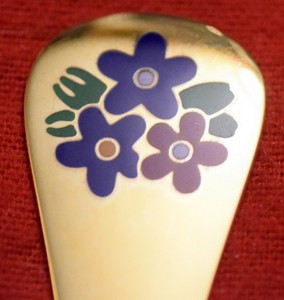 GEORG JENSEN Denmark Sterling Silver Gold Plated ( Oxtongue) Annual Spoon 1992