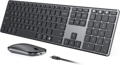 seenda Wireless Bluetooth Keyboard and Mouse Combo (USB + Dual BT) QWERTZ