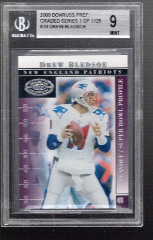 SLA228- 2000 Donruss Preferred #79 Drew Bledsoe PS - BGS Mint (9)
