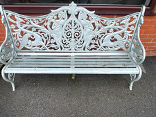 Grey Metal Antique Garden Bench 180cm Seats 4 this is a matching pair