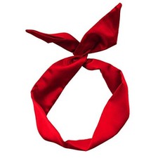 Wire Headbands for Women Knotted Bows Cute Fashion Plain Twisted Satin Red