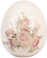 Clayre & Eef Dekoei Rosenmotiv Ø14X16 Cm Keramik Beige Rosa Vintage