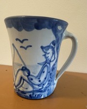 Vintage MA Hadley Fisherman Leaning Tree Fish...