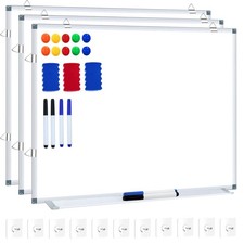 HQprobd Magnetic Dry Erase Whiteboard Set 24x18, 3 Pack, 6 Markers