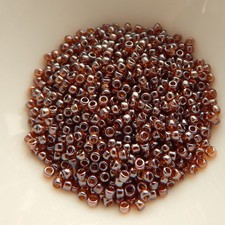 25 grams - TOHO Round 8/0 Transparent Lustered Smoky Topaz No. 114 - Seed Beads