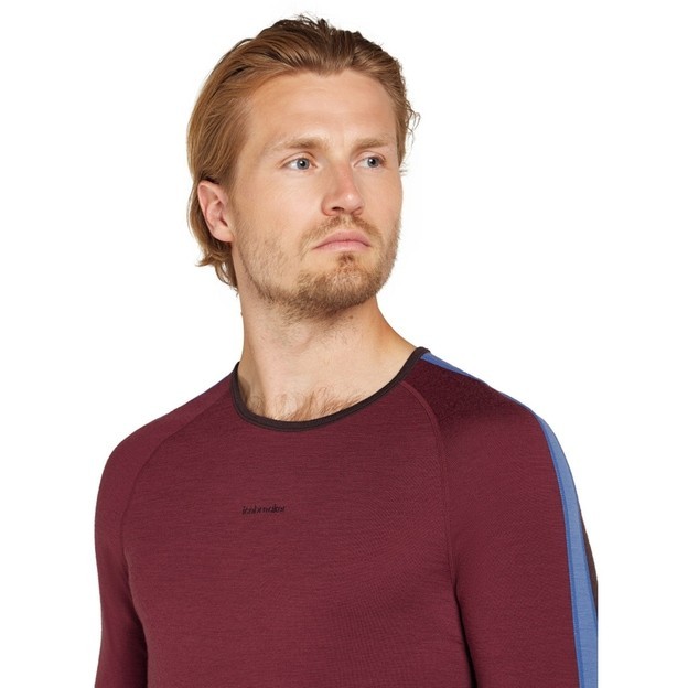 $109 IceBreaker Men's Merino 200 Long Sleeve Shirt-Bittersweet/Port-Large- New