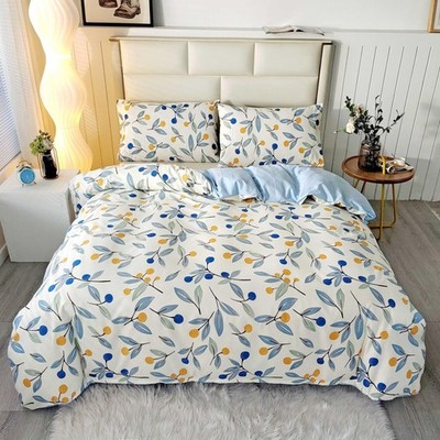 Blue Floral Duvet Cover Full with 2 Pillowcases, Not Including Comforter Insi...