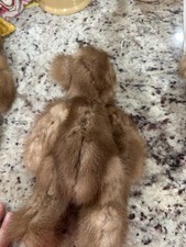Artist Teddy Bear Made from Reclaimed Vintage Mink Coat, Jointed, 11 inches