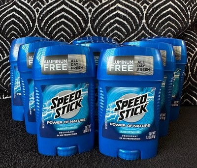  8pk SPEED STICK LIGHTNING MENS 24H ODOR FREE CLEAR DEODORANT 0% ALUMINUM LOT