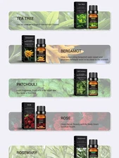 20 Flavors Essential Oils 10ml Natural Aromatherapy Oils for Diffuser & Home Use