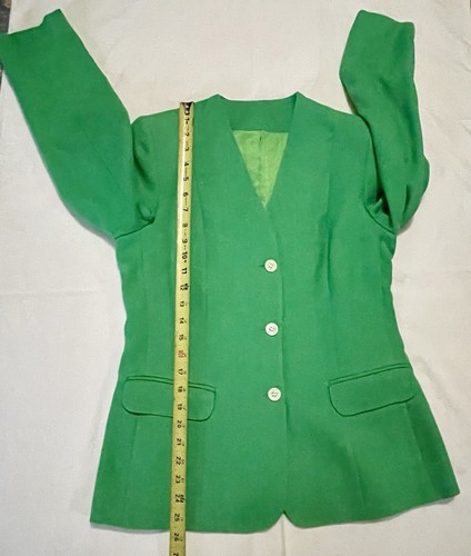 Daniel For Spellbound 4pc Pant Skirt Suit Scarf Vintage 80s Kelly Green Lined - Picture 20 of 22