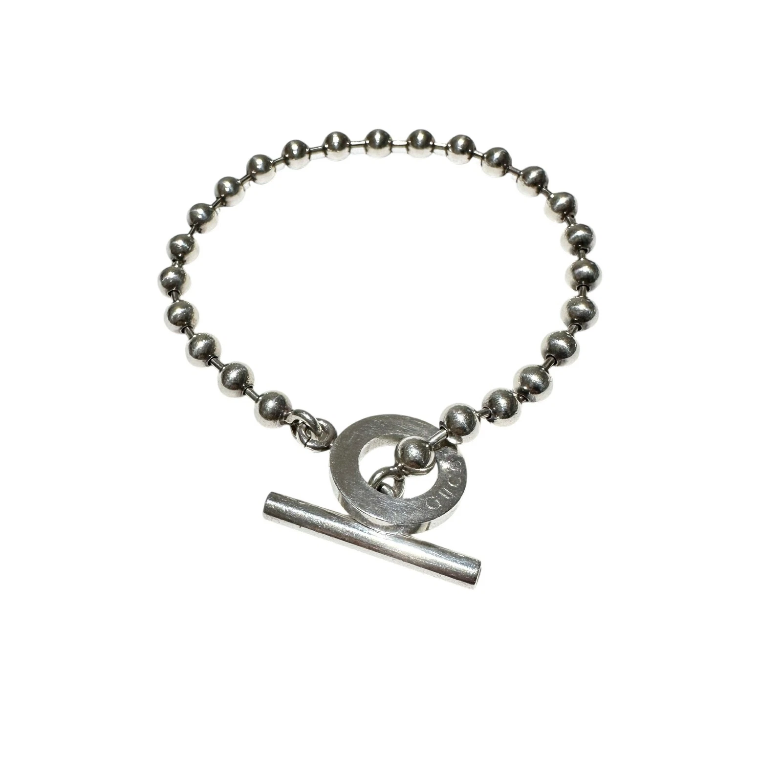 Bracelet chaîne poteau GUCCI argent 925 accessoires 15742
