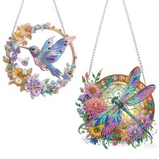 Diamond Art Hanging Kit for Adult,Special Shaped Rhinestone,Double Sided 5D D...
