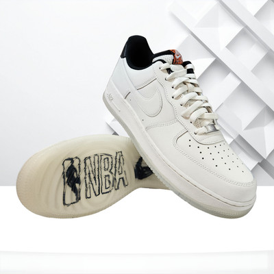 Nike Air Force 1 Low '07 NBA Phantom White Black Sneakers IQ0293-030 Men's Size