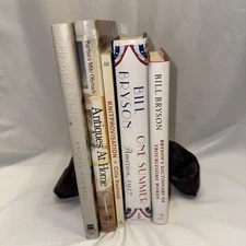 Lot of 5 Used Books White Dust Jackets Decor Staging Shelf Display Good