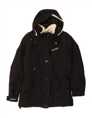 COLMAR Womens Hooded Windbreaker Jacket IT 42 Medium Black Polyamide CJ08