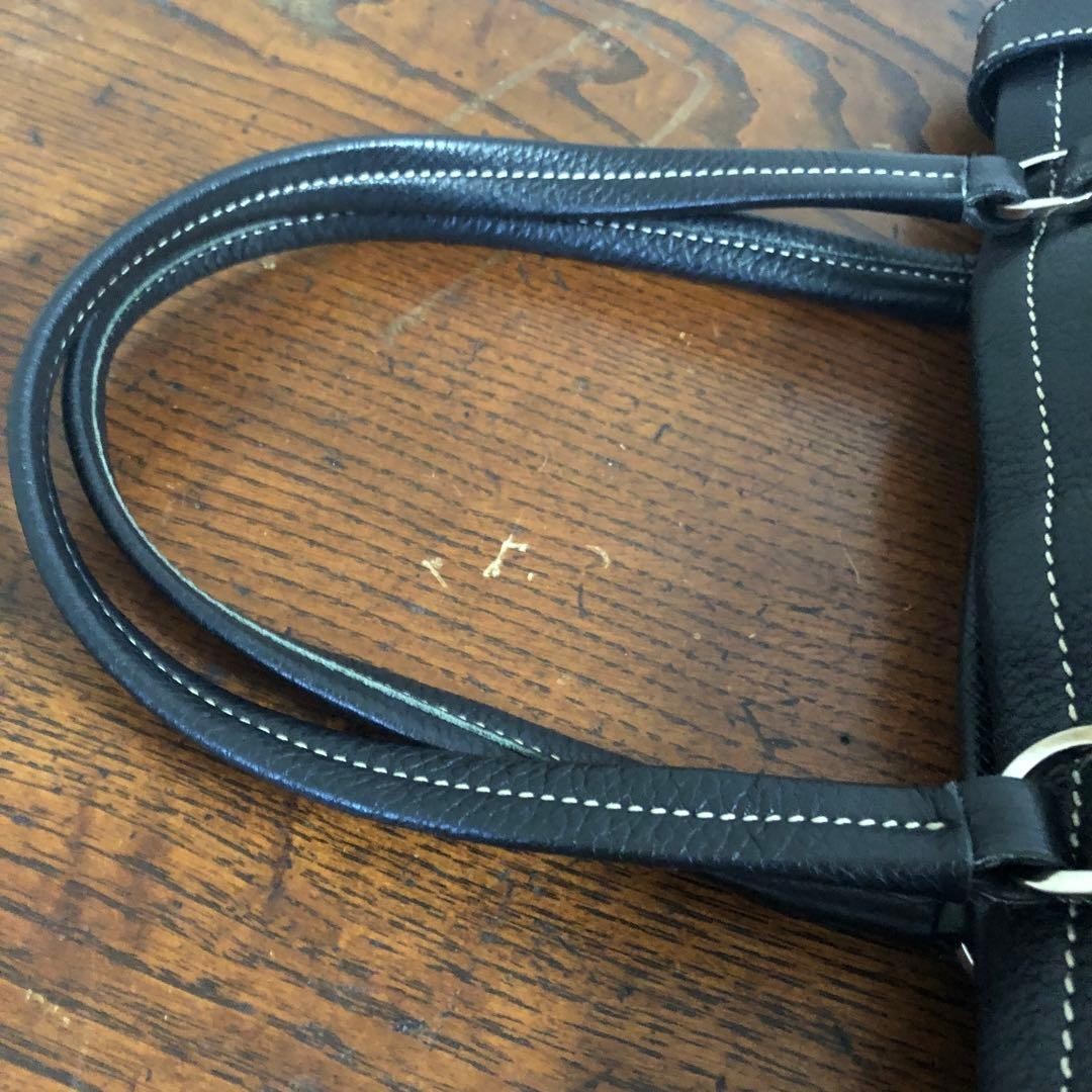 PRADA Women's Tote Bag Handbag Stitch Leather Black Authentic Used Archive thumbnail 10