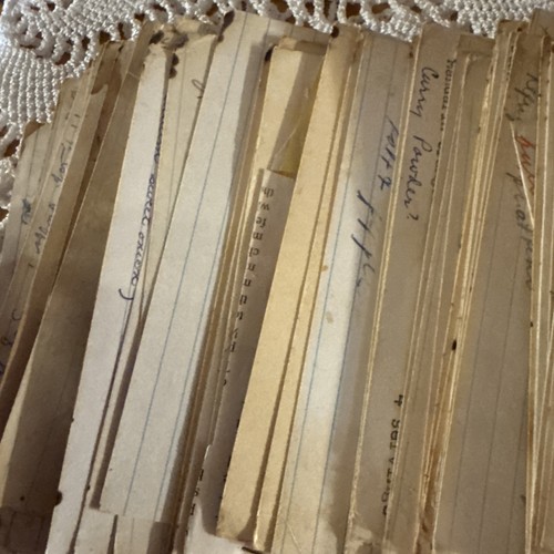 VINTAGE LOADED MERCHANTS BOX COMPANY RECIPE INDEX CARD BOX~HANDWRITTEN RECIPES! - Picture 14 of 20