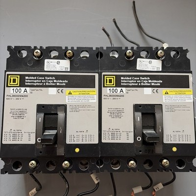 Square D FHL FHL36000M4200 3 Pole 100 Amp 600V MOLDED CASE SWITCH