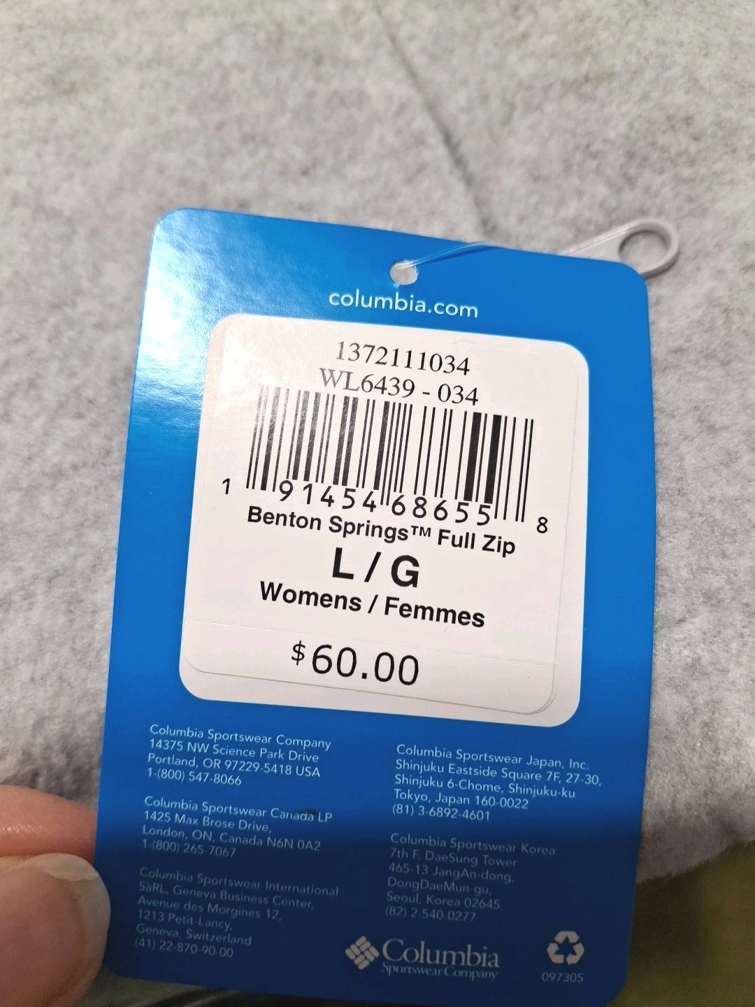 Columbia Jacket Fleece Womens L Gray Full Zip Pockets Outdoor NWT thumbnail 7