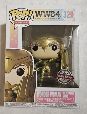 Funko Pop - DC WW 84 - 329 Wonder Woman Golden Armor Shield - Special Edition 