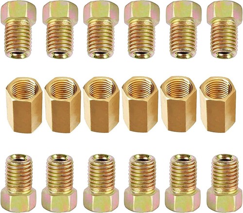 Bremsleitungsverschraubungen - 18 Stück 3/8' - 24 Gewinde Verschraubungen Sortiment für 3/16'