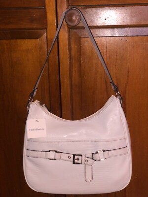 Croft & Barrow Shoulder Purse/Bag 100 White Faux Alligator  HB13104 NWT
