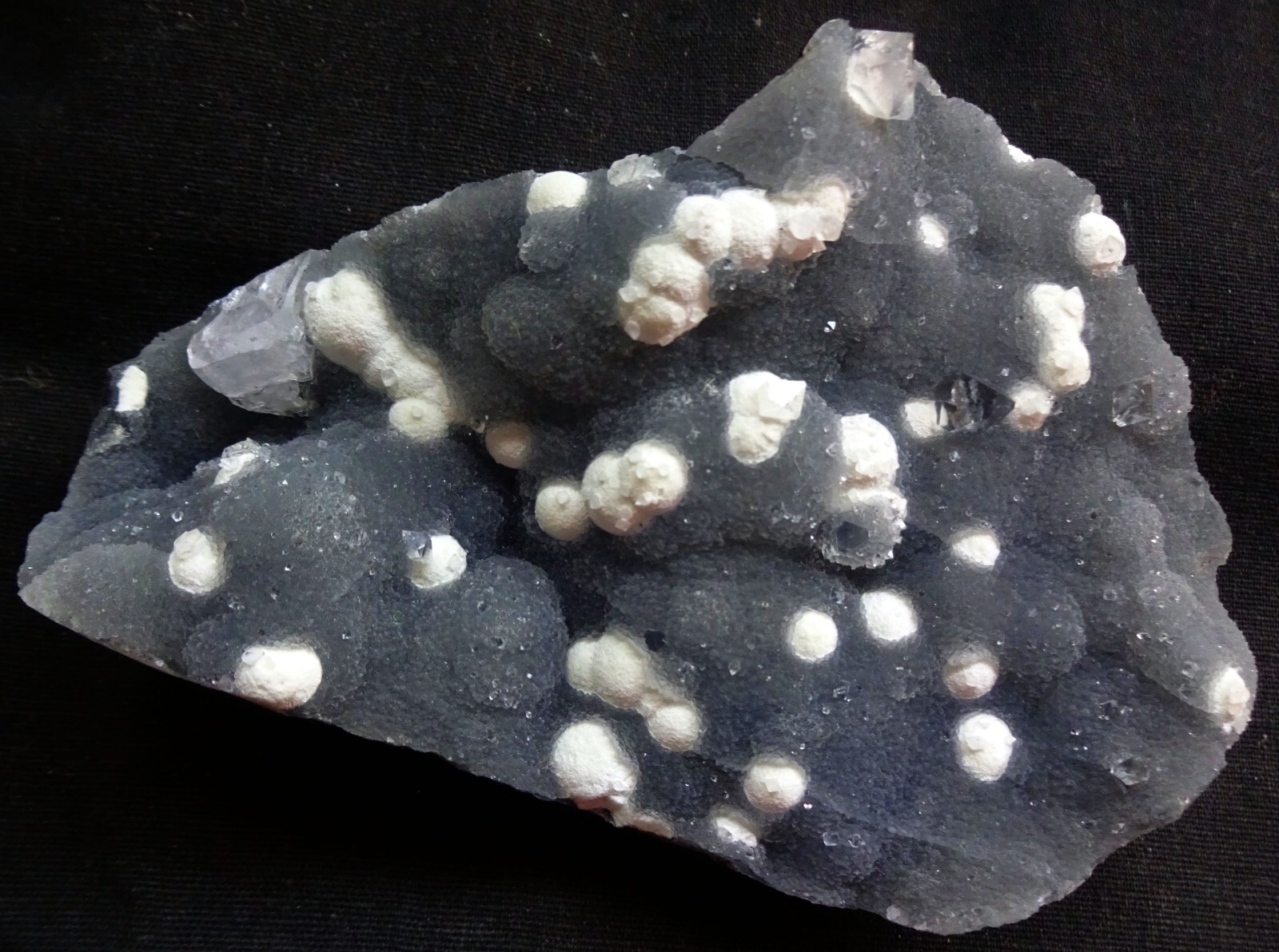 Stunning fluorite balls with apophyllite crystals on chalcedony matrix mineral specimen A3