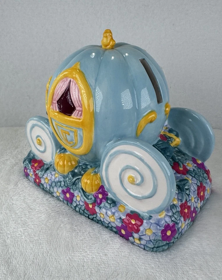 VTG 90s Disney Treasure Craft Cinderella Pumpkin Carriage Porcelain Bank - Image 4 of 4