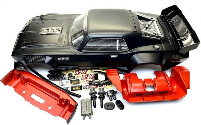 ARRMA Felony 6s Body Shell Black Resto-mod Muscle Street Bash Cover Ara7617v2 76 for sale online