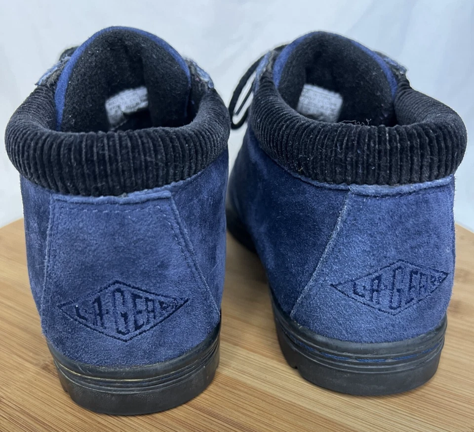LA Gear 女式 9 码 1992 复古系带海军蓝麂皮绒靴子鞋 Chukkas — 第 3/4 张图片