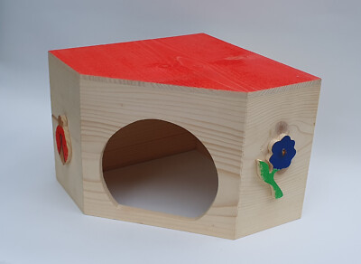 Large Rabbit Wooden Corner House Rodents Degu Chinchilla Guinea