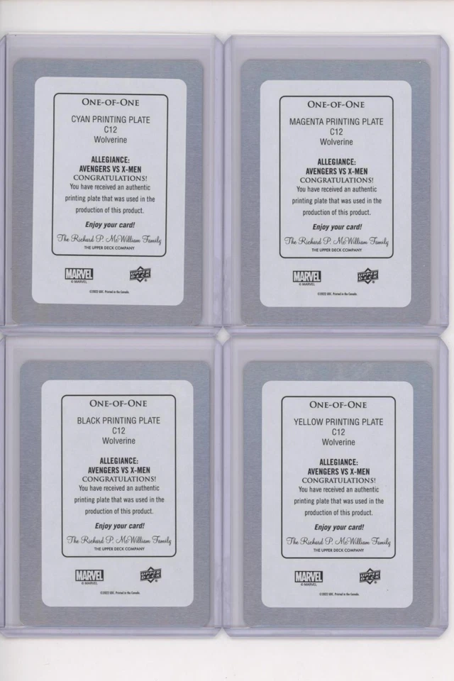 WOLVERINE 2023 UD Allegiance Avengers vs X-Men 1/1 Printing Plates SET #C12 - Image 2 of 2