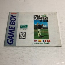 PGA European Tour Instruction Booklet ONLY  Game Boy, GB Original Manual