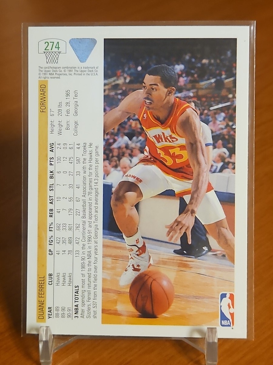 1991-92 Upper Deck Atlanta Hawks Basketball Card #274 Duane