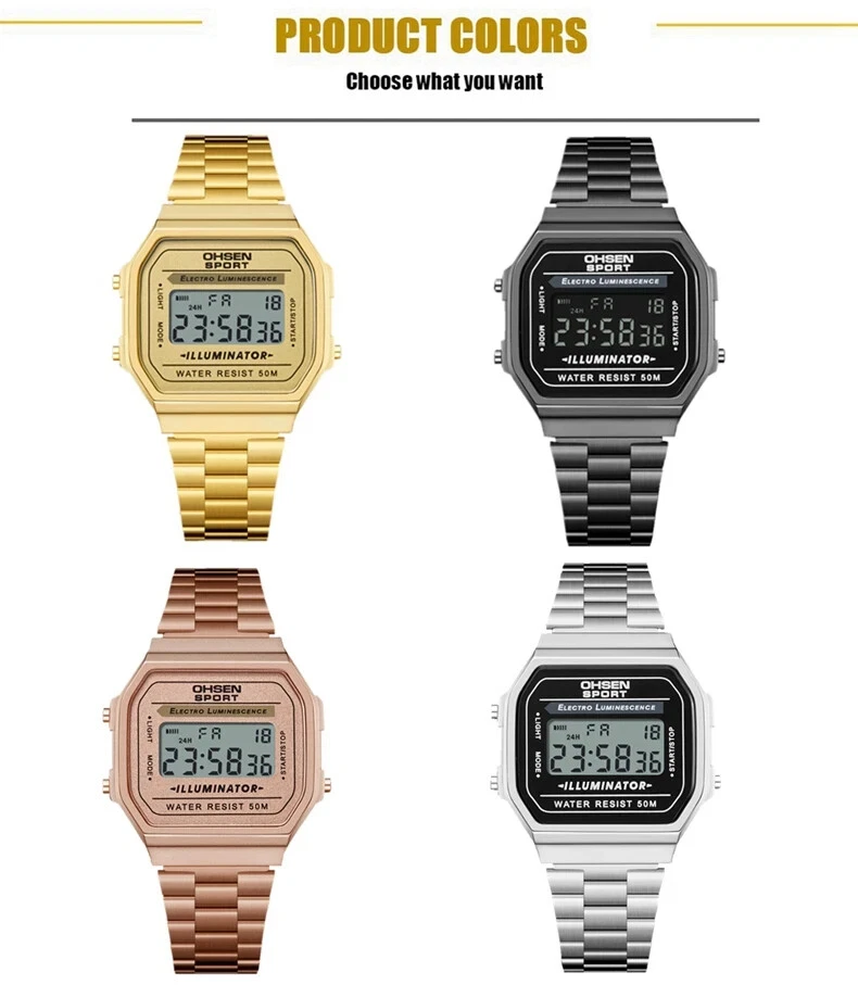 Women Watch Black Waterproof Digital Ladies Watches Outdoor Sport Wristwatches - image 4 of 4