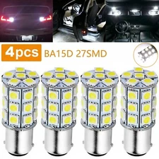 4x Super White BA15D 27 SMD RV LED Camper Trailer Interior Light Bulbs 6000K 12V