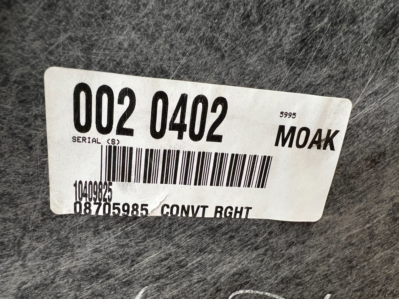 98-00 Corvette C5 Convertible RH Passenger Tan Oak Trunk Corner Carpet 10409825