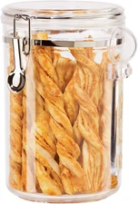 OGGI Clear Canister Airtight Clamp Lid & Spoon 59 Ounces