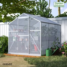 Greenhouse Aluminium Polycarbonate by Garden Universe 8 Models Green Free Base