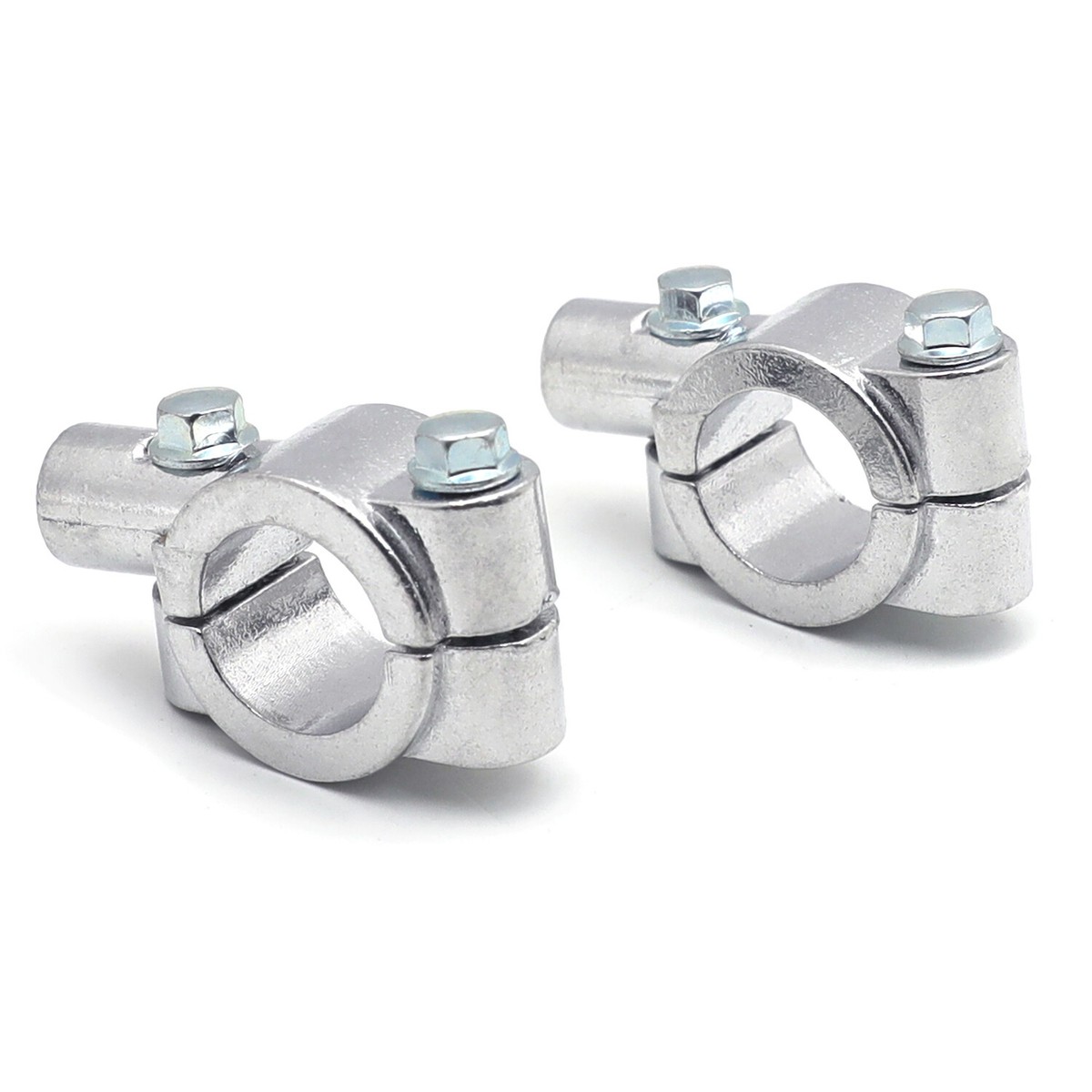 Chrome Motorcycle Mirror Mount Adapter - M8 Thread, Fits 7/8" (22mm) Handlebars