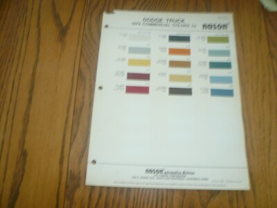 1979 Dodge Truck  Commercial NASON Color Chip Paint Sample - Vintage