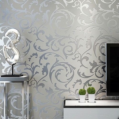 1M Metallic Textured Wallpaper Victorian Embossed Damask Roll Home Decor Floral - Picture 7 of 12