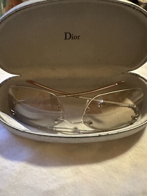 Christian Dior Baba Sunglasses C. YB76P Shiny Silver w/ Flash