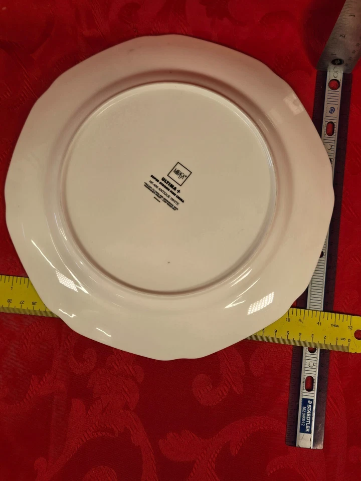 MIKASA Ultima + Antique White Octagon Rimmed 11” Dinner Plate Hk 400 - Image 3 of 3