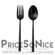 Williams Sonoma 2 Piece Black Satin Cyprus Hostess Serving Set