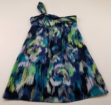 Ann Taylor LOFT One Shoulder Dress Women’s Sz 8 Multicolor Abstract Sleeveless