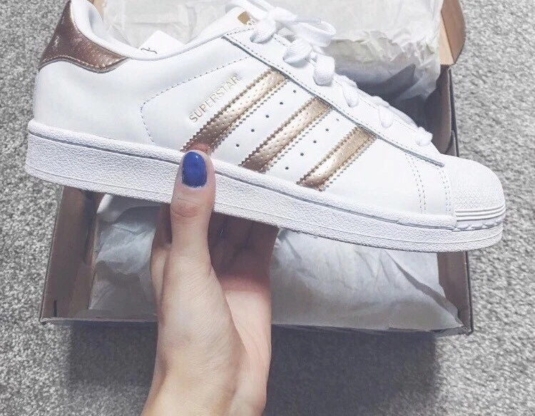 ADIDAS ORIGINALS WHITE METALLIC COPPER ROSE GOLD WOMEN&#039;S eBay