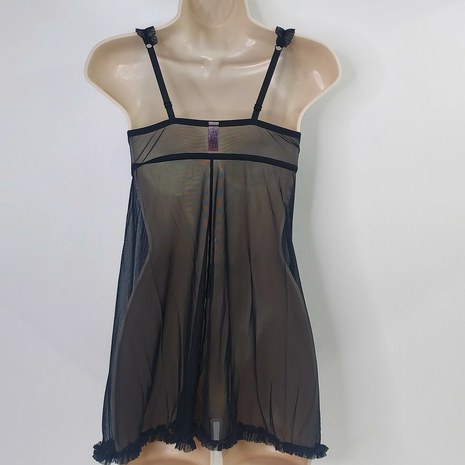 UNDERCOVER Abito babydoll Victoria's Secret SEXY LITTLE THINGS nero paillettes volanti 34B
